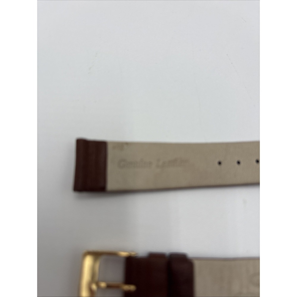 Vintage Hadley Roma Brown Leather Watch‎ Band 20mm New In Box Micron Plate - Picture 10 of 11